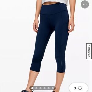 Lululemon fast and free reflective Capri legging